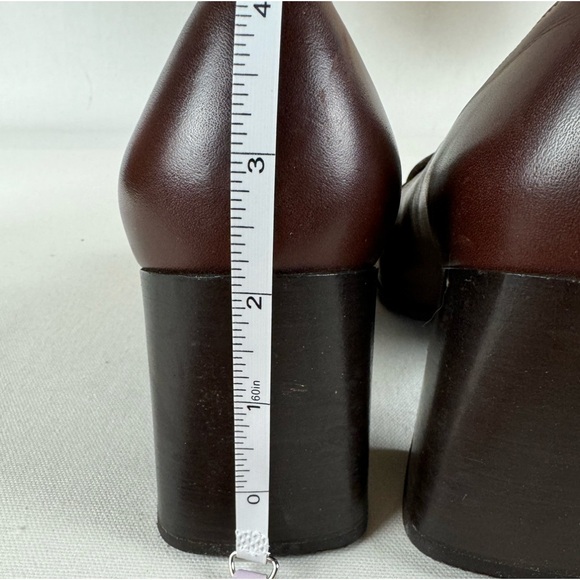 Coach Vintage 2.5” Chunky Heel Brown Leather Loafers Women’s 8.5 FAWN-J180 - Picture 7 of 12